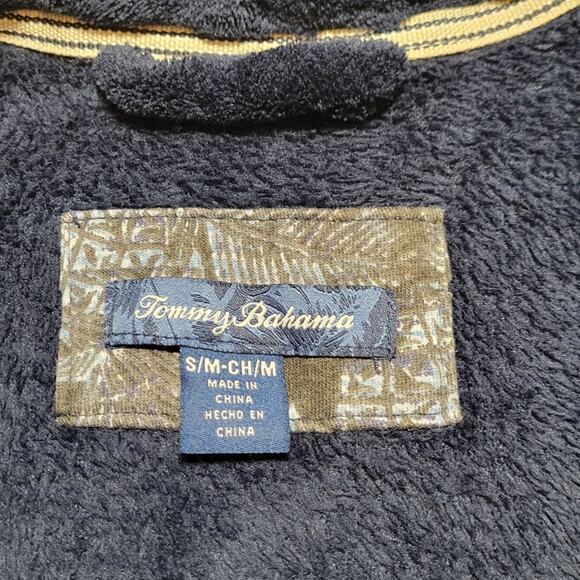 Tommy Bahama Men's Navy Blue Robe Size S/M Spa Lounge Relaxation Weekend Comfort - Picture 7 of 13